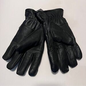 Men’s Leather Motorcycle Gloves Touchscreen Black Size L NWT